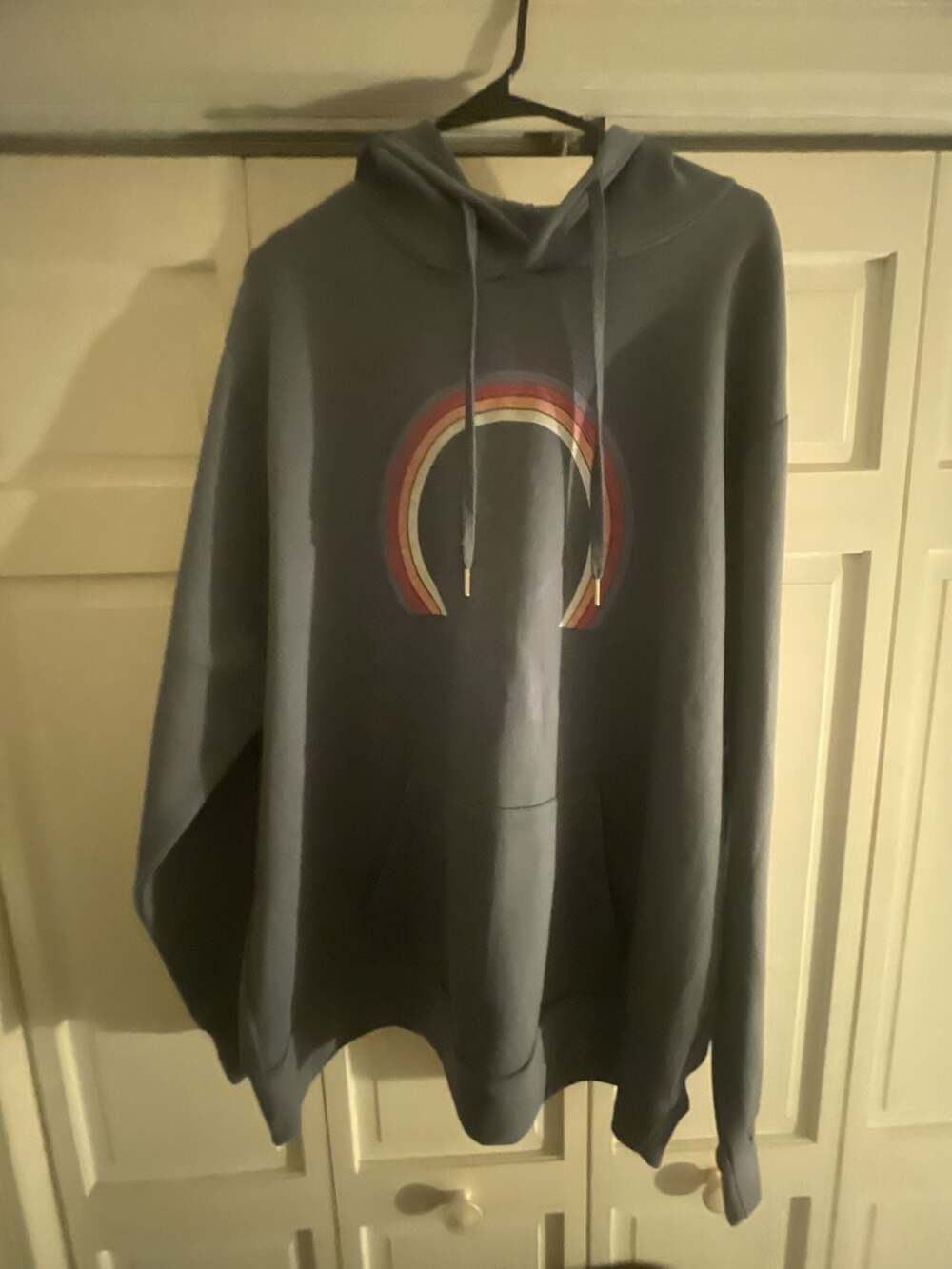 Nirvana Rainbow Graphic Hoodie Pullover Sweatshirt Blue 2XL